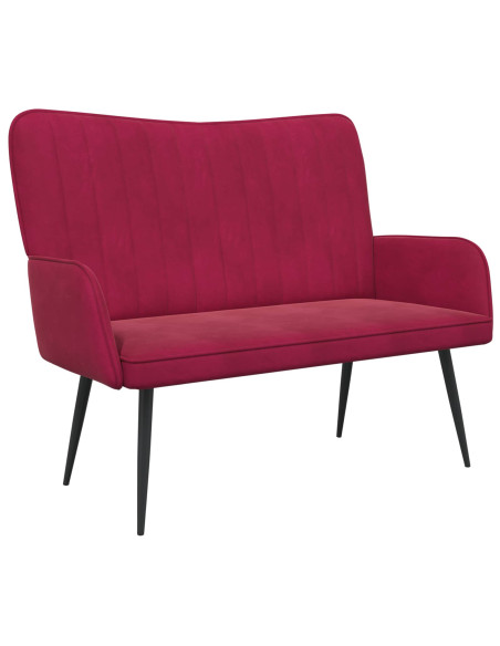 Sofa a Due Posti Rosso vino 115 x 61 x 87 cm Velluto