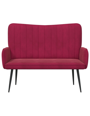 Sofa a Due Posti Rosso vino 115 x 61 x 87 cm Velluto