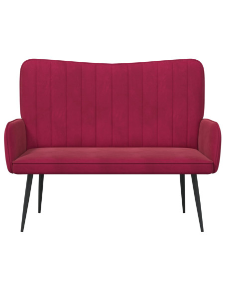 Sofa a Due Posti Rosso vino 115 x 61 x 87 cm Velluto