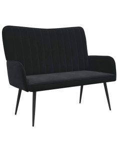 Sofa a Due Posti Nero 115 x 61 x 87 cm Velluto 2
