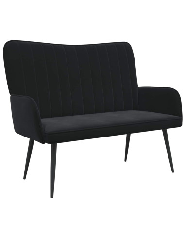 Sofa a Due Posti Nero 115 x 61 x 87 cm Velluto
