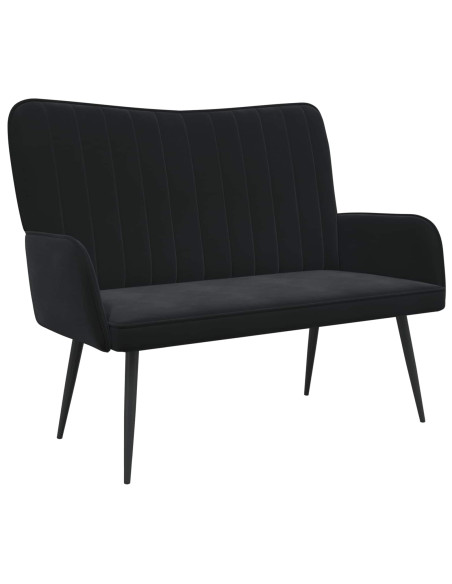 Sofa a Due Posti Nero 115 x 61 x 87 cm Velluto