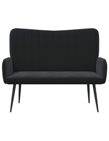 Sofa a Due Posti Nero 115 x 61 x 87 cm Velluto