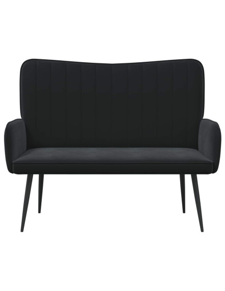Sofa a Due Posti Nero 115 x 61 x 87 cm Velluto