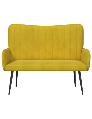 Sofa a Due Posti Giallo 115 x 61 x 87 cm Velluto