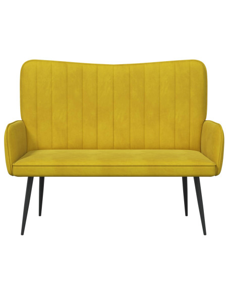Sofa a Due Posti Giallo 115 x 61 x 87 cm Velluto
