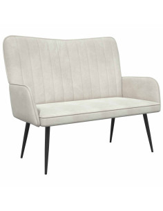 Sofa a Due Posti Crema 115 x 61 x 87 cm Velluto 2