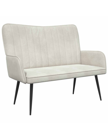 Sofa a Due Posti Crema 115 x 61 x 87 cm Velluto