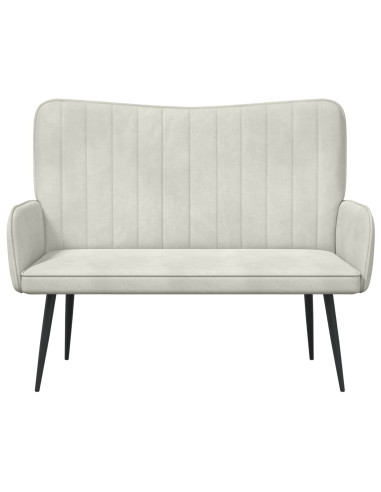 Sofa a Due Posti Crema 115 x 61 x 87 cm Velluto