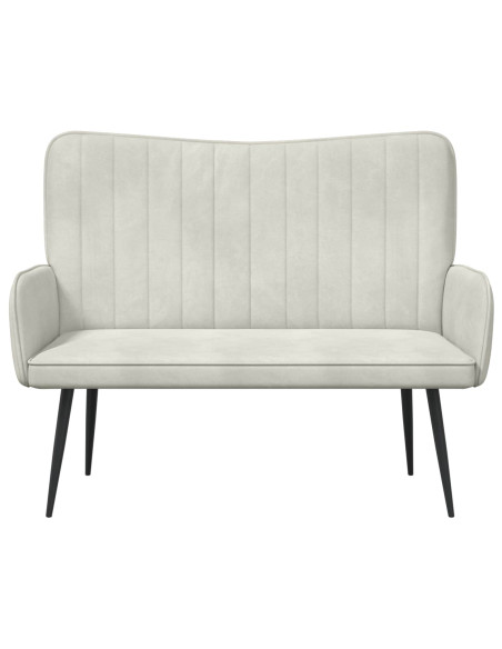 Sofa a Due Posti Crema 115 x 61 x 87 cm Velluto