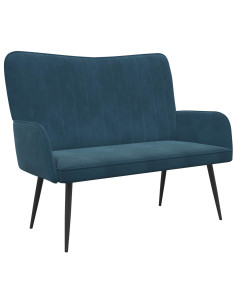 Sofa a Due Posti Blu 115 x 61 x 87 cm Velluto 2