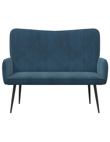 Sofa a Due Posti Blu 115 x 61 x 87 cm Velluto