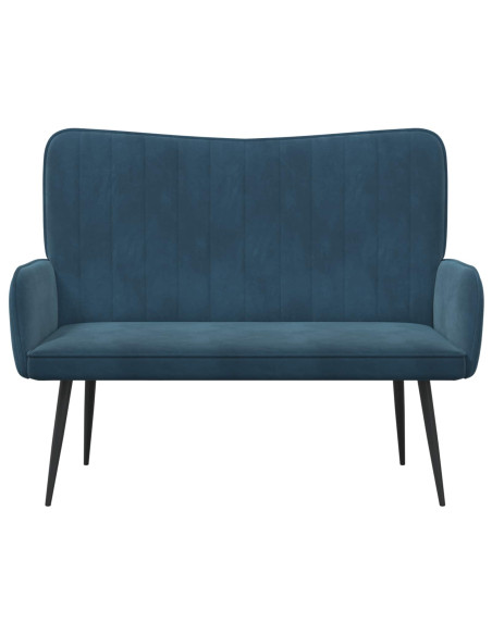 Sofa a Due Posti Blu 115 x 61 x 87 cm Velluto
