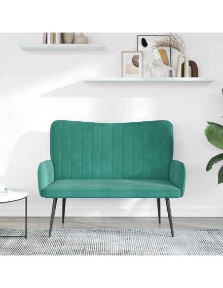 Sofa a Due Posti Turchese 115 x 61 x 87 cm Velluto