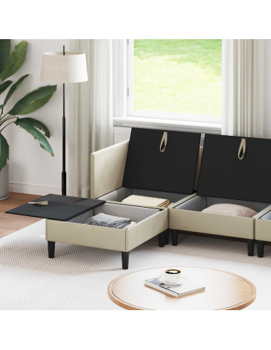 Set di mobili per il soggiorno 6 pcs Sabbia Tessuto