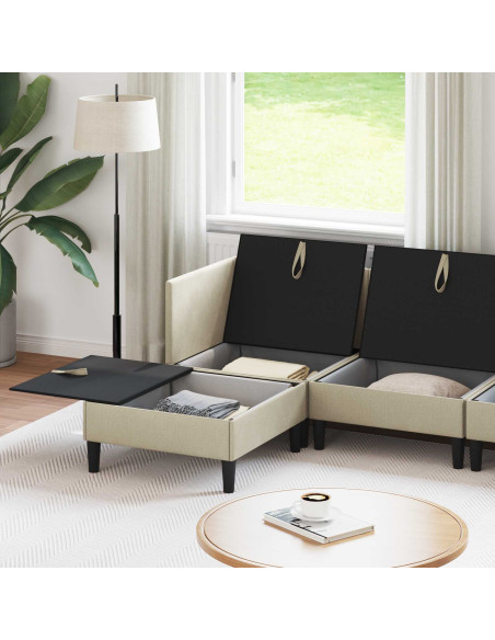 Set di mobili per il soggiorno 6 pcs Sabbia Tessuto