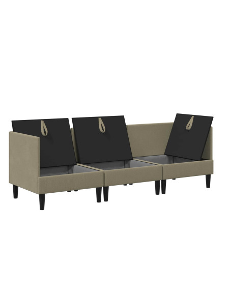 Set di mobili per il soggiorno 3 pcs Cachi Tessuto