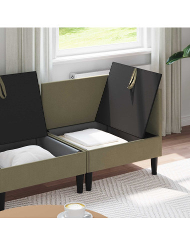 Set di mobili per il soggiorno 4 pcs Cachi Tessuto