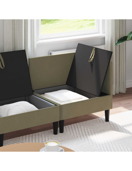 Set di mobili per il soggiorno 4 pcs Cachi Tessuto