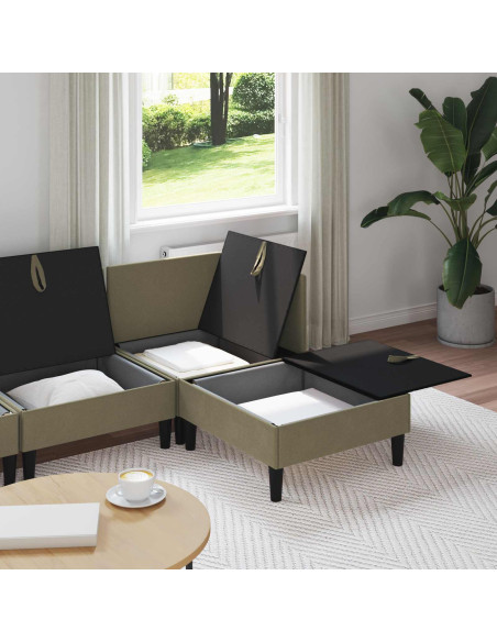 Set di mobili per il soggiorno 4 pcs Cachi Tessuto