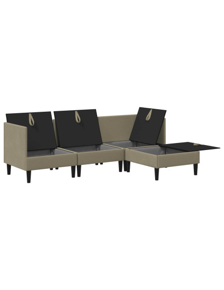 Set di mobili per il soggiorno 4 pcs Cachi Tessuto