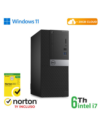 RINOVO PC DELL Optiplex 3040 Tower i7-6X00 DDR 16GB SSD 256GB HDMI W11P CLOUD20GB Grade A 1Y Warrant