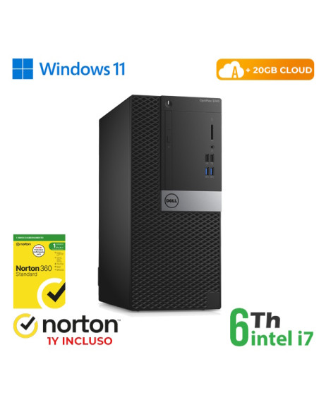 RINOVO PC DELL Optiplex 3040 Tower i7-6X00 DDR 16GB SSD 256GB HDMI W11P CLOUD20GB Grade A 1Y Warrant