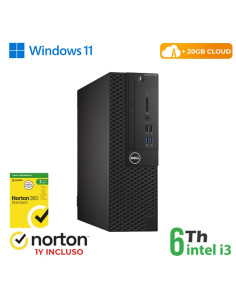RINOVO PC DELL Optiplex 3050-5050 SFF i3-6X00 DDR 8GB SSD 256GB HDMI W11P CLOUD20GB Grade A 1Y Warra