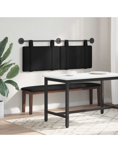 Testata appesa Montaggio a parete Nero 150 x 55 x 5 cm Tessuto