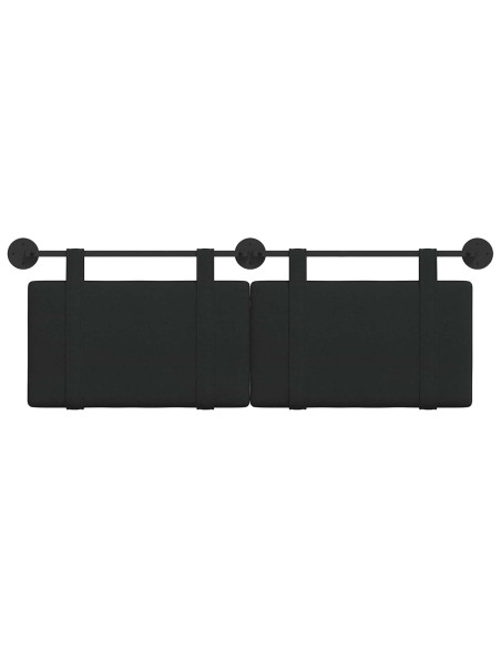 Testata appesa Montaggio a parete Nero 150 x 55 x 5 cm Tessuto