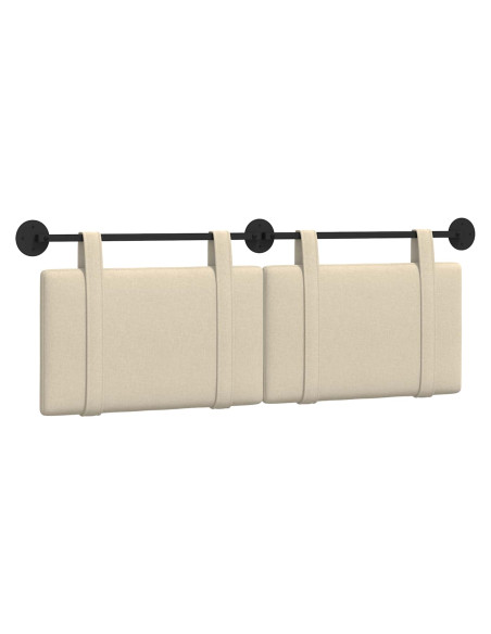 Testata appesa Montaggio a parete Crema 150 x 55 x 5 cm Tessuto
