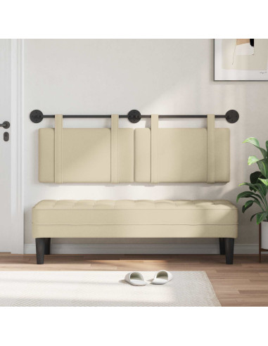 Testata appesa Montaggio a parete Crema 150 x 55 x 5 cm Tessuto