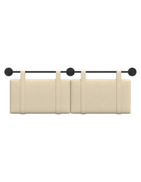 Testata appesa Montaggio a parete Crema 150 x 55 x 5 cm Tessuto