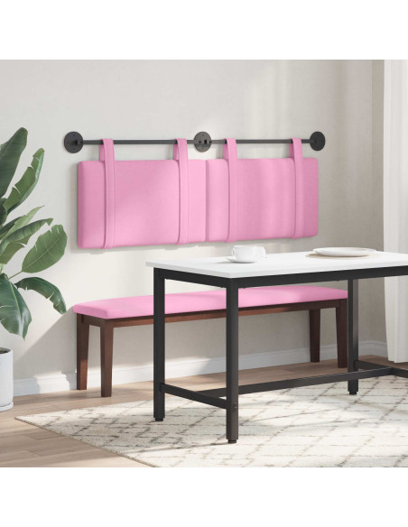 Testata appesa Montaggio a parete Rosa 150 x 55 x 5 cm Tessuto