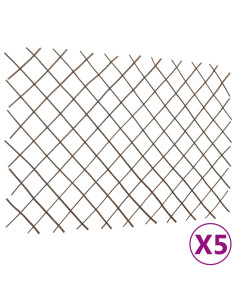 Recinzione a Traliccio in Salice 5 pz 180x120 cm 2