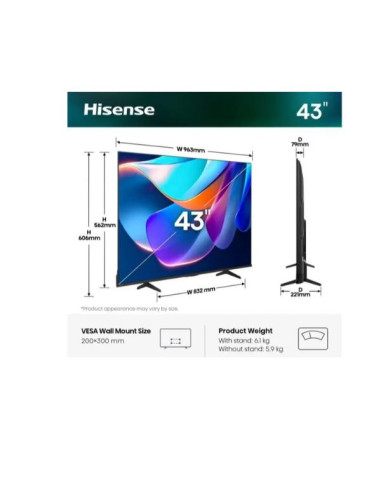 43 A69S 4K UHD SMART VIDAA