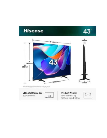 43 A69S 4K UHD SMART VIDAA