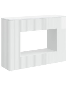 Tavolo consolle Rigato Bianco Lucido 101 x 29 x 74 cm 2