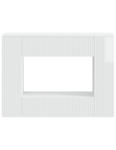 Tavolo consolle Rigato Bianco Lucido 101 x 29 x 74 cm