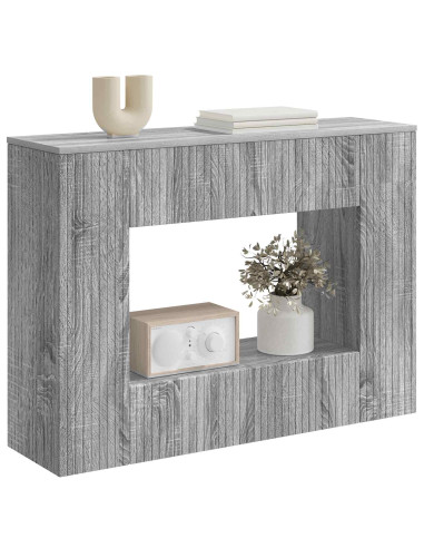 Tavolo consolle Rigato Sonoma grigia 101 x 29 x 74 cm