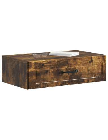 Tavolino da Parete Laterale Rovere Fumo 59 x 34,5 x 17 cm