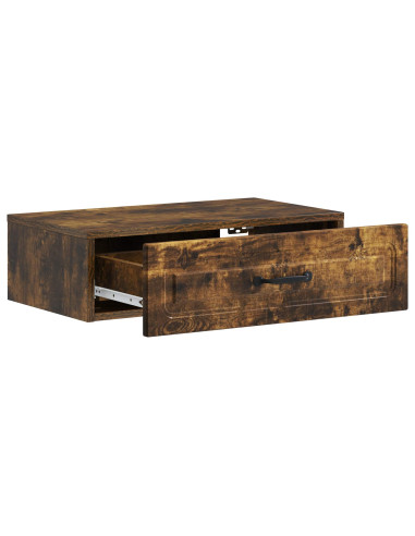 Tavolino da Parete Laterale Rovere Fumo 59 x 34,5 x 17 cm