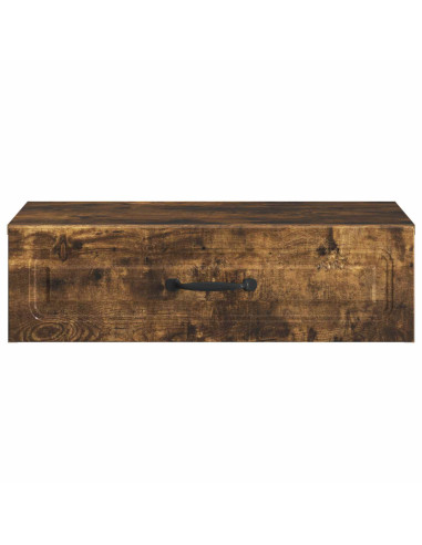 Tavolino da Parete Laterale Rovere Fumo 59 x 34,5 x 17 cm
