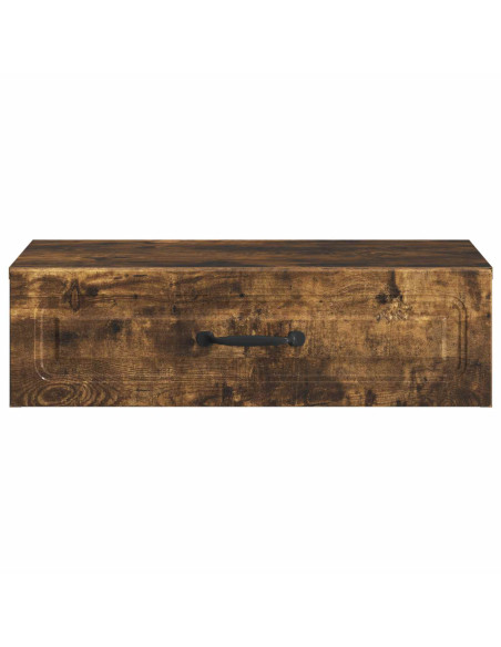 Tavolino da Parete Laterale Rovere Fumo 59 x 34,5 x 17 cm