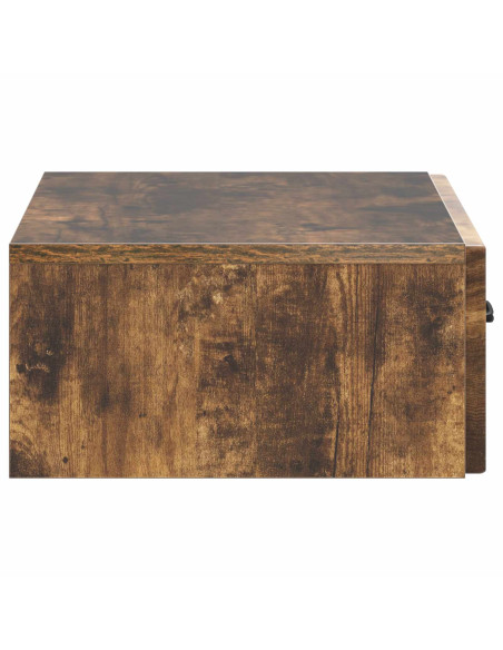 Tavolino da Parete Laterale Rovere Fumo 59 x 34,5 x 17 cm