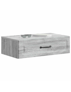 Tavolino da Parete Laterale Grigio Sonoma 59 x 34,5 x 17 cm 2