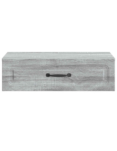 Tavolino da Parete Laterale Grigio Sonoma 59 x 34,5 x 17 cm
