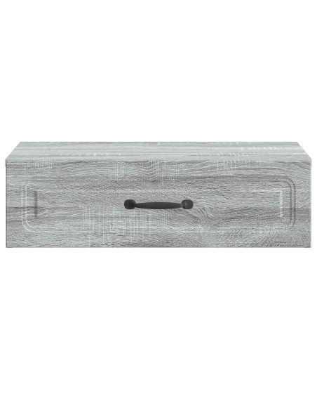 Tavolino da Parete Laterale Grigio Sonoma 59 x 34,5 x 17 cm