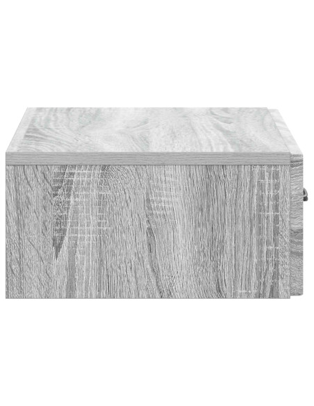 Tavolino da Parete Laterale Grigio Sonoma 59 x 34,5 x 17 cm