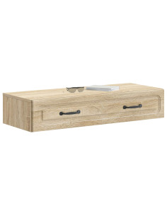Tavolino da Parete Laterale Rovere Sonoma 87,5 x 34,5 x 17 cm 2